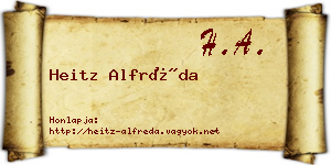 Heitz Alfréda névjegykártya